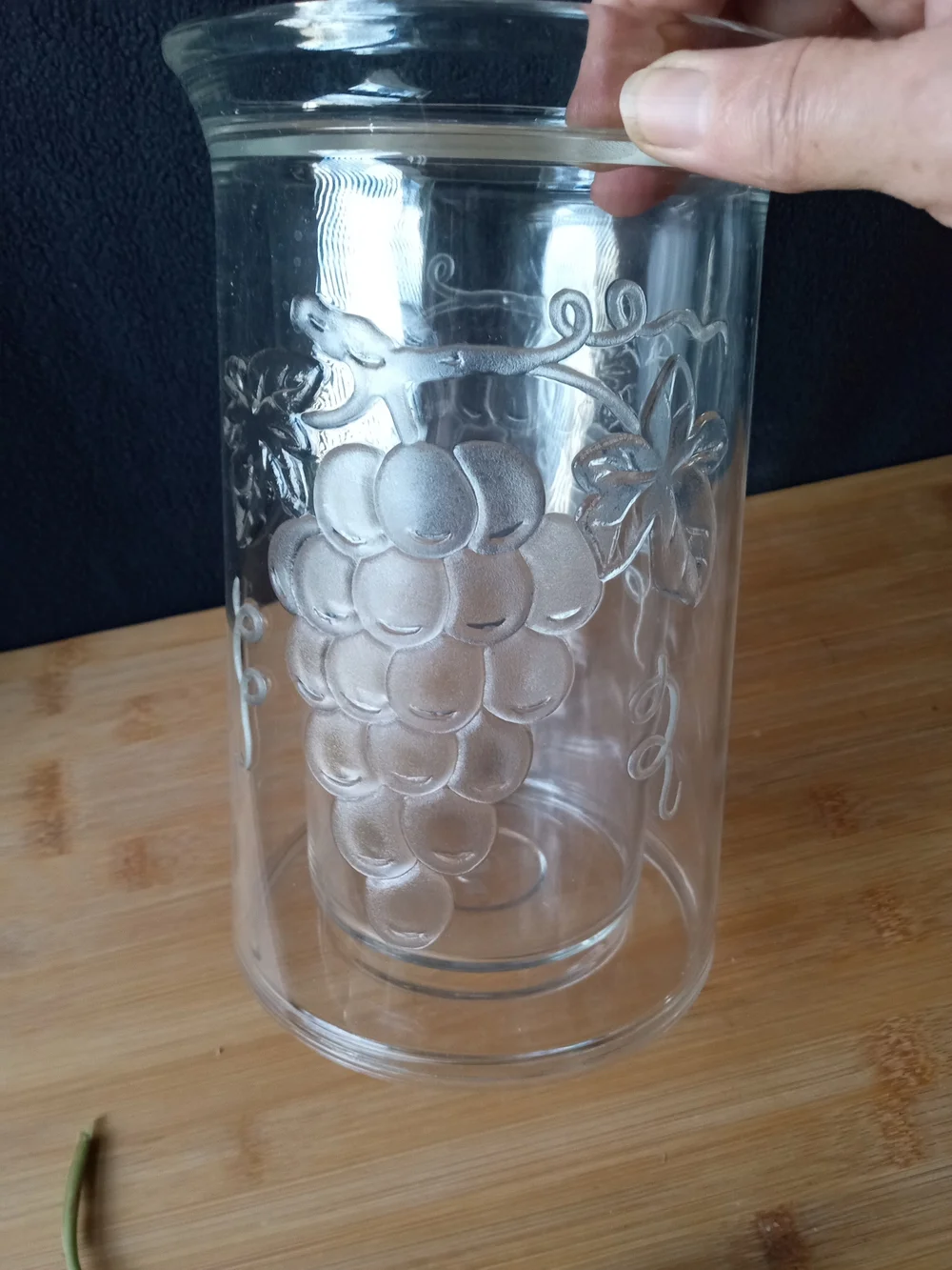 ICELESS WINE CHILLER PRODYNE COOLER Clear Acrylic Double Walled Grapevine Design
